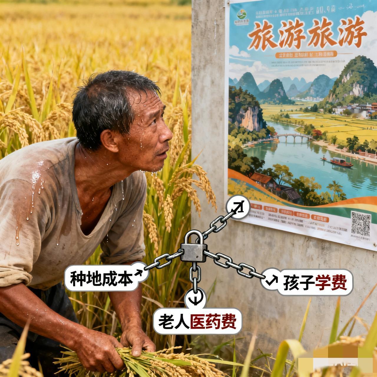 别光说乡村游多火！
没人问农民为啥很少出门玩？ 

这可不是他们不想看世界，全是