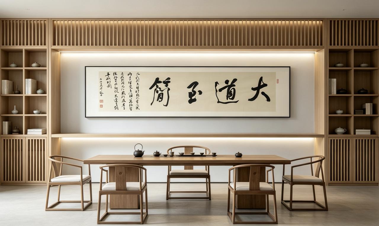 把东方禅意装进家
想给家里添一份沉静雅致，一幅手写书法便是最好的软装。这幅《大道