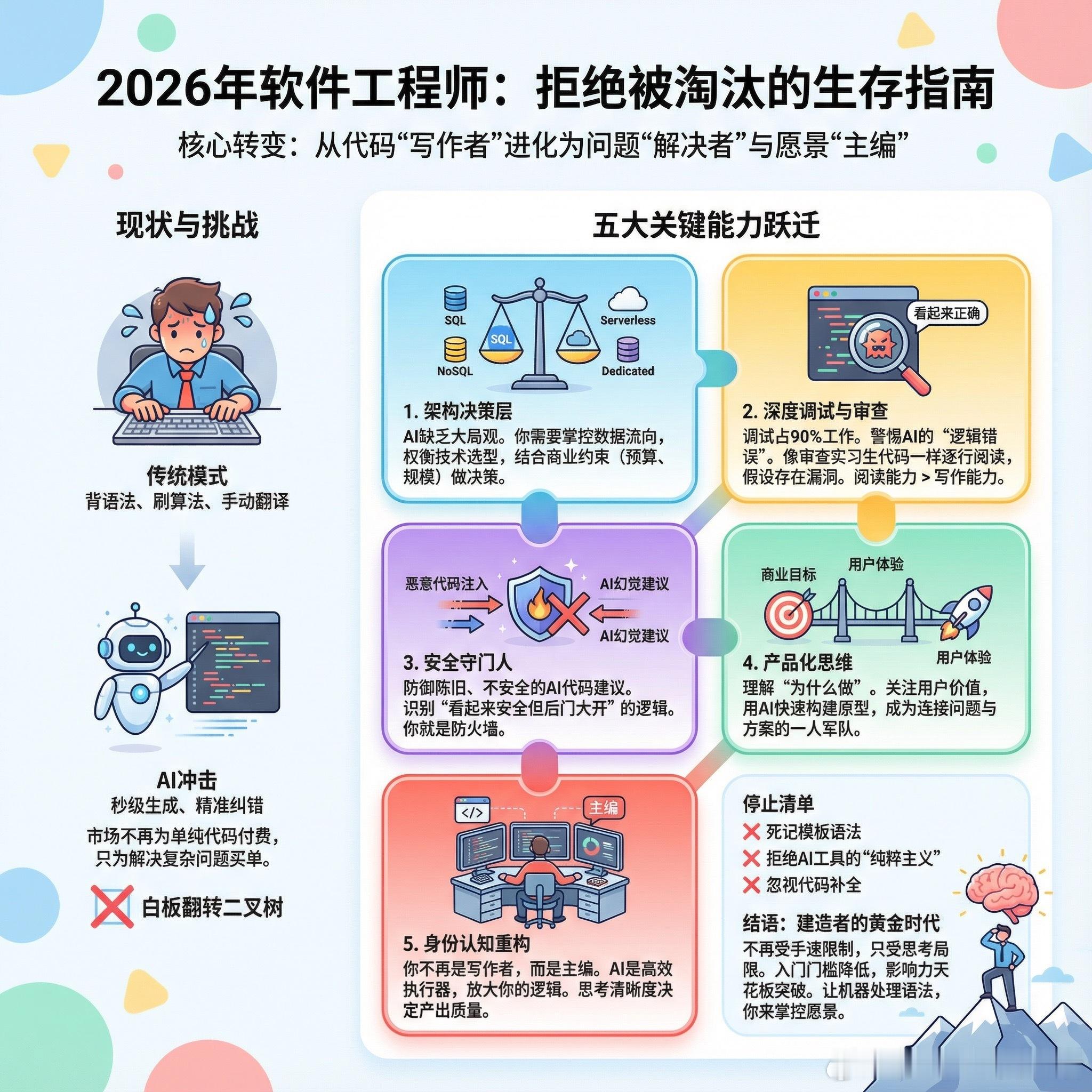 【2026年，软件工程师如何避免被淘汰】如果你最近打开终端时感到一阵莫名的焦虑，
