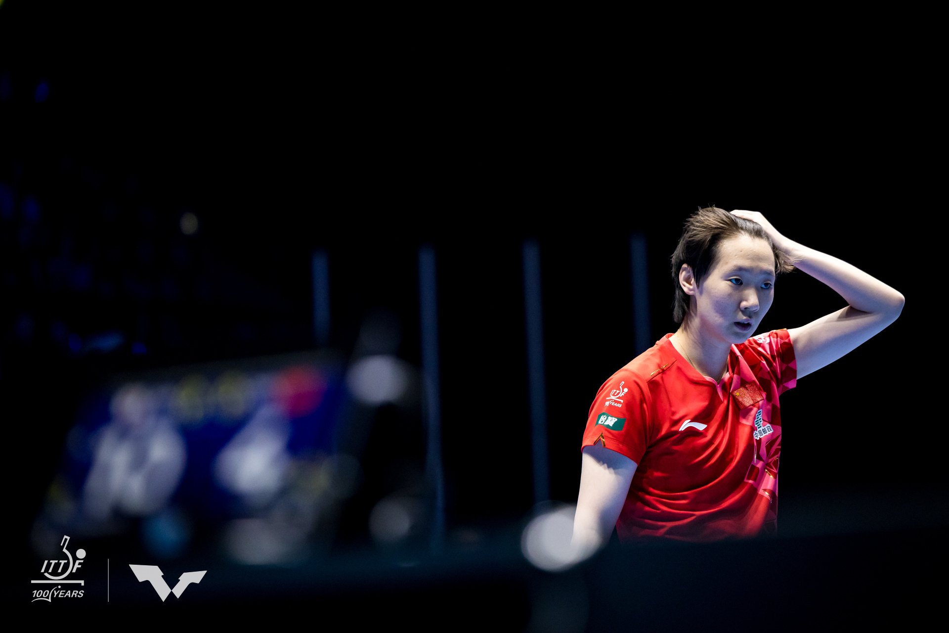 伦敦世乒赛团体赛  王曼昱‪加油‬ 赛场一隅·图片四·决赛©️ittf 