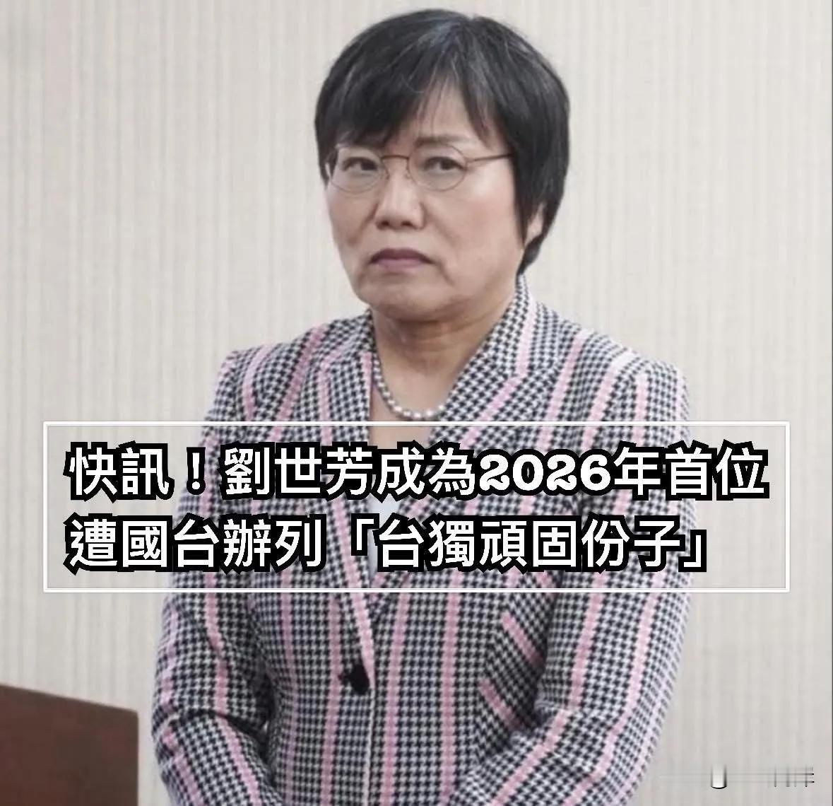 民进党新系的刘世芳被列为顽固“台独分子”清单可谓是刚刚好。她这个表情好像欠她很多