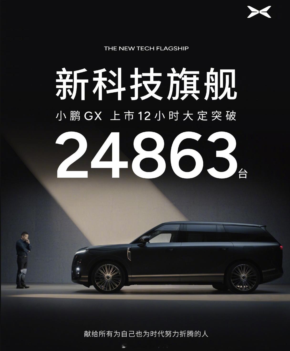 小鹏 GX上市12小时大定 24,863 台，Ultra 旗舰版订单占比超八成，