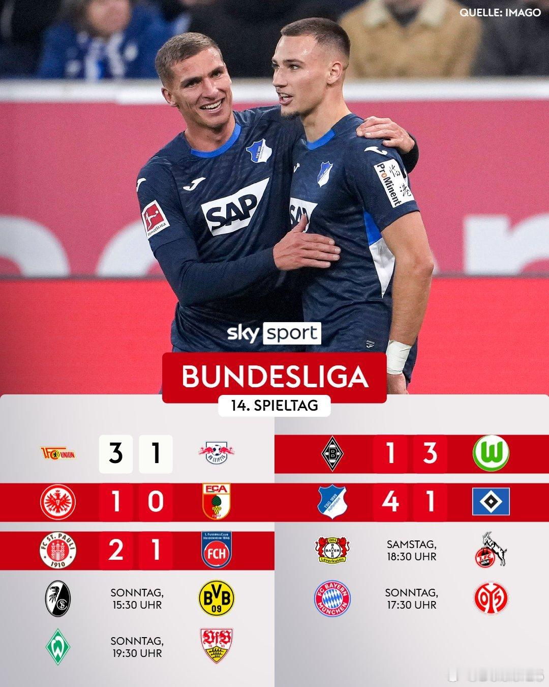 🚨截止目前，本輪德甲聯賽完場比分🔥🇩🇪 