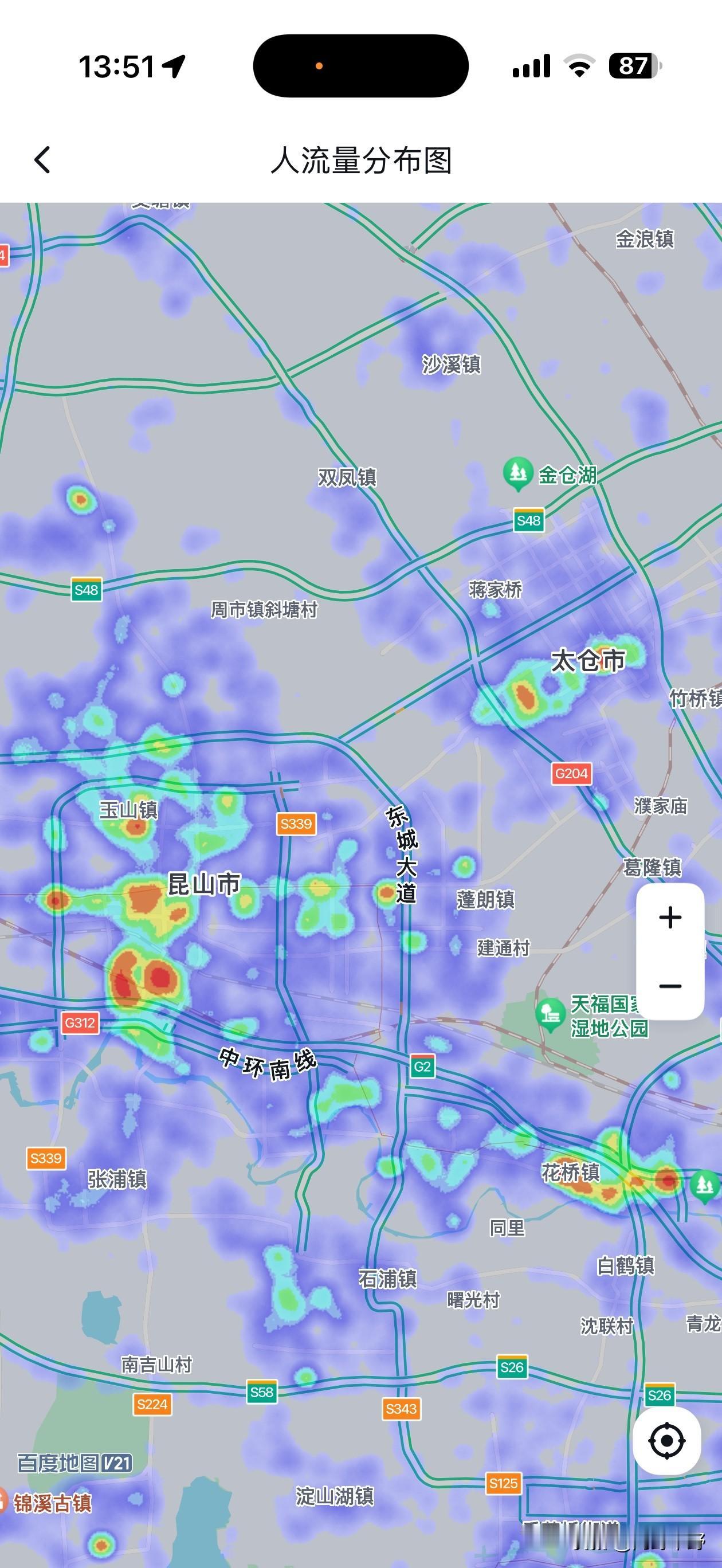 昆山这人口热力图不对劲啊，今年明显感觉少了不少热力，是人明显变少了还是？
反观义
