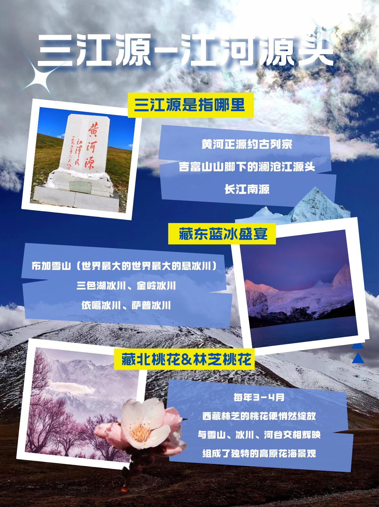 走过很多地方，最难忘的还是——三江源的纯粹，冰川与草原、桃花的碰撞，没有刻意的打