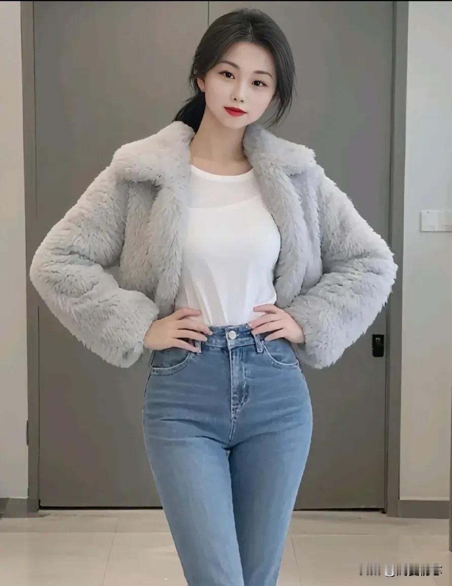 冬日穿搭指南：毛茸茸外套+牛仔裤，温暖又时尚！🌟