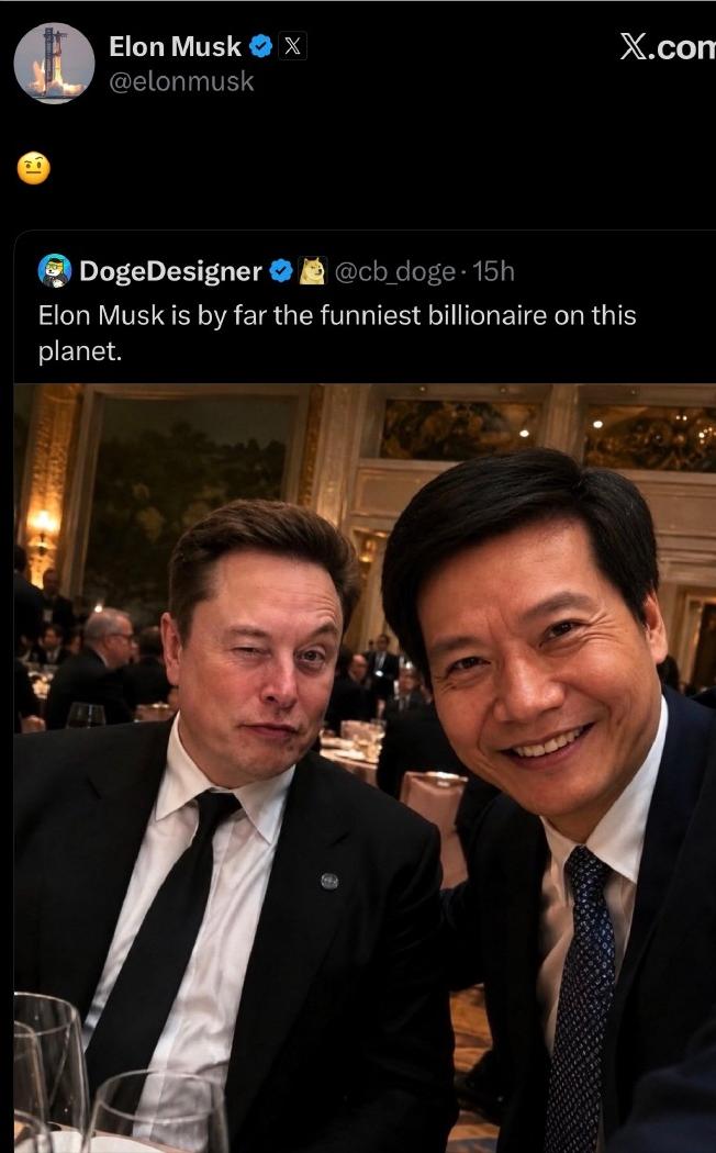马斯克转发和雷军合影！