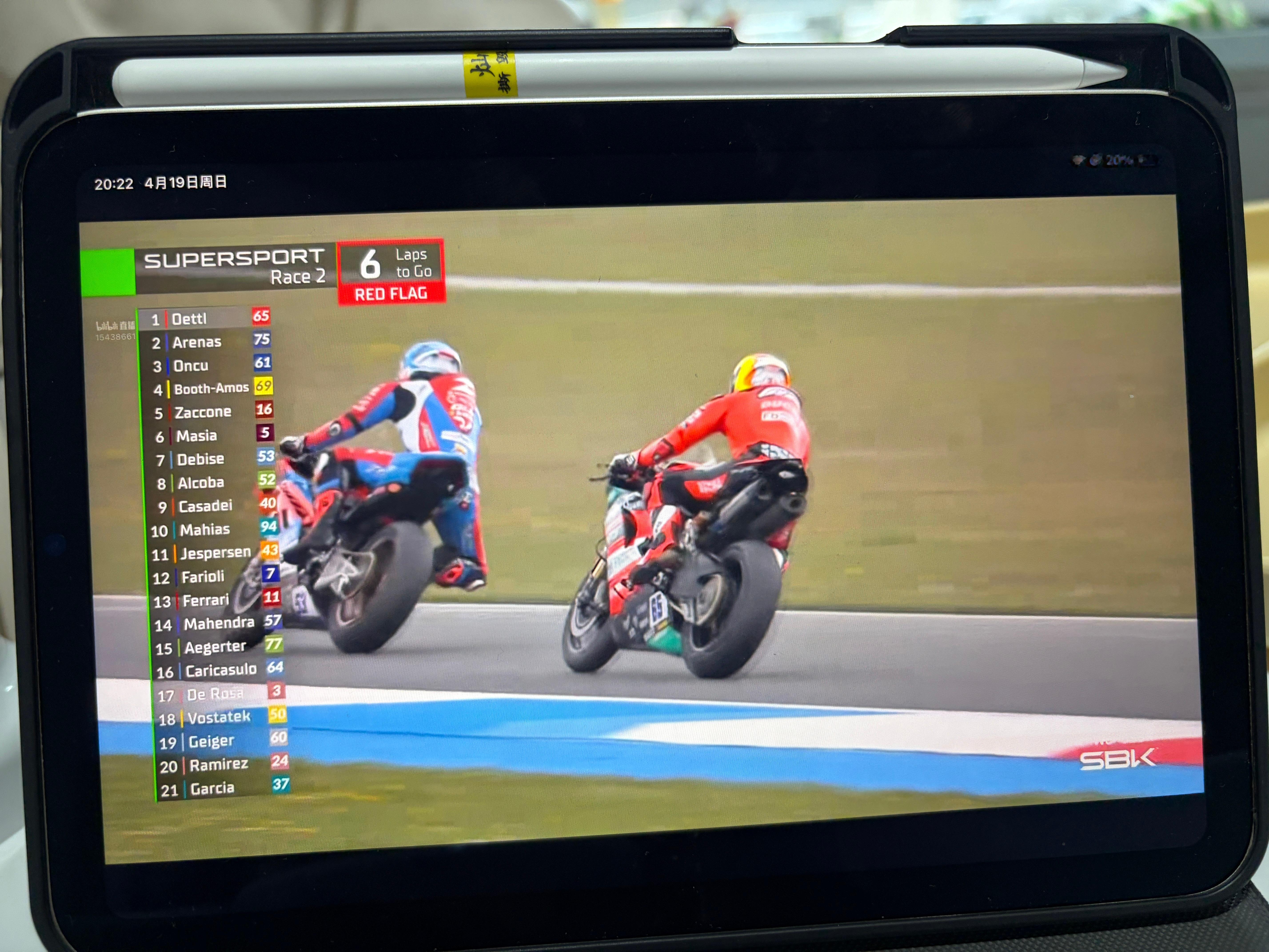 WSBK荷兰站第二回合张雪机车荷兰站第二回合第7张雪机车第七名比赛还有6圈赛道红