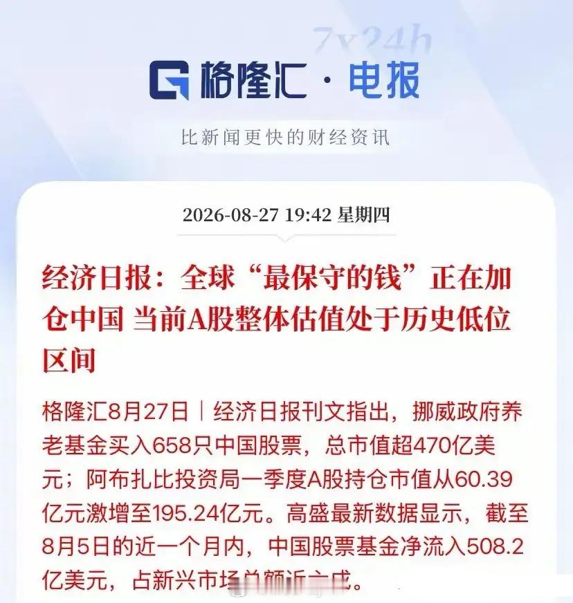 全球最保守的万亿资金大举抄底A股，意味着什么？号称全球最胆小资金的挪威政府养老基