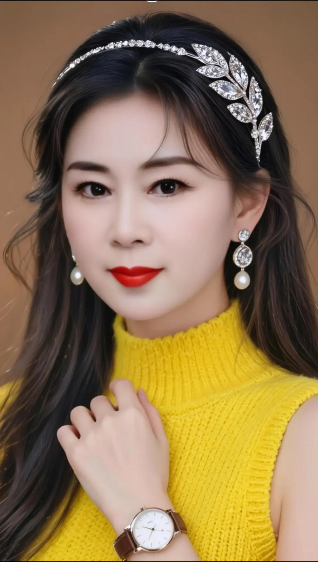 AI高领黄衣照 随变ai随便玩