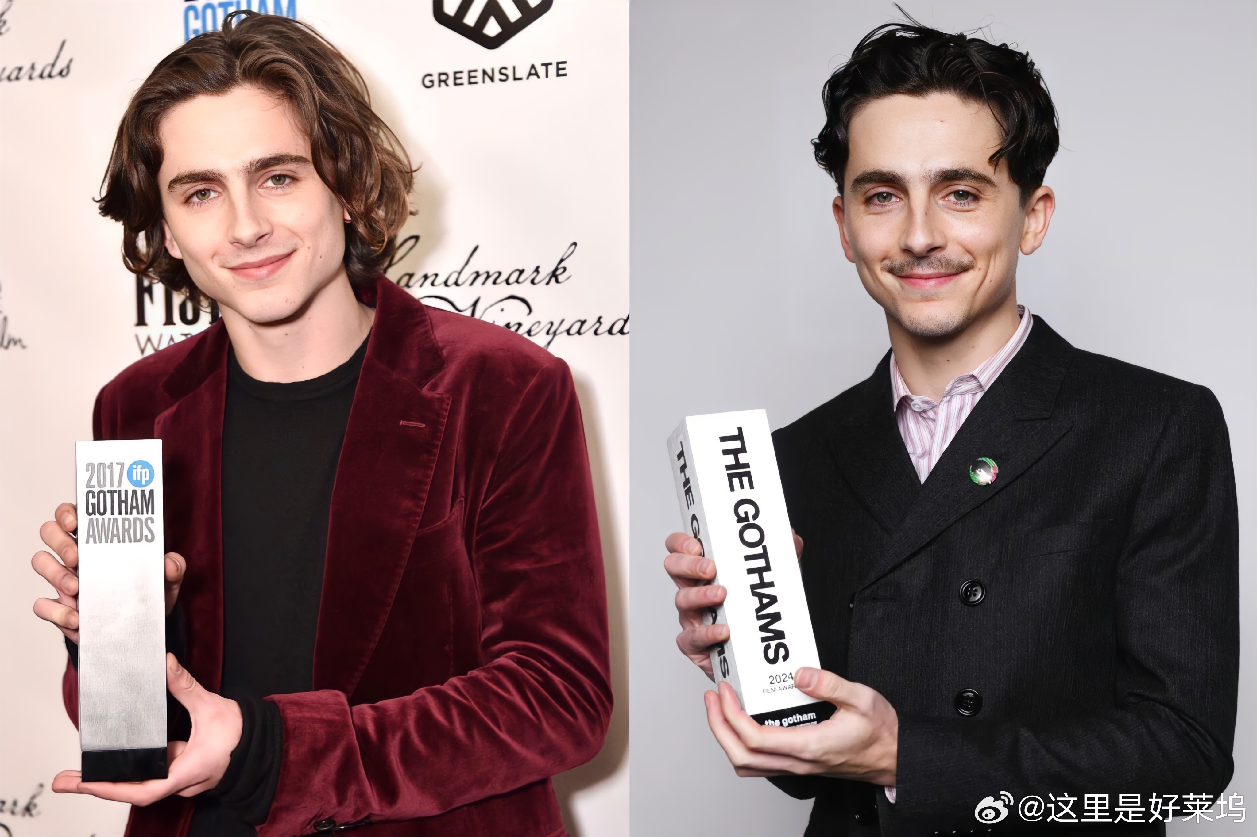 甜茶  timotheechalamet  2017年和2024年获得哥谭奖的“