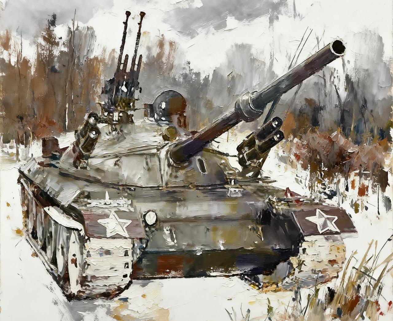 当年我兔军工部门试制的新型坦克，配备了大口径坦克炮，还加装了反坦克导弹与双联高射