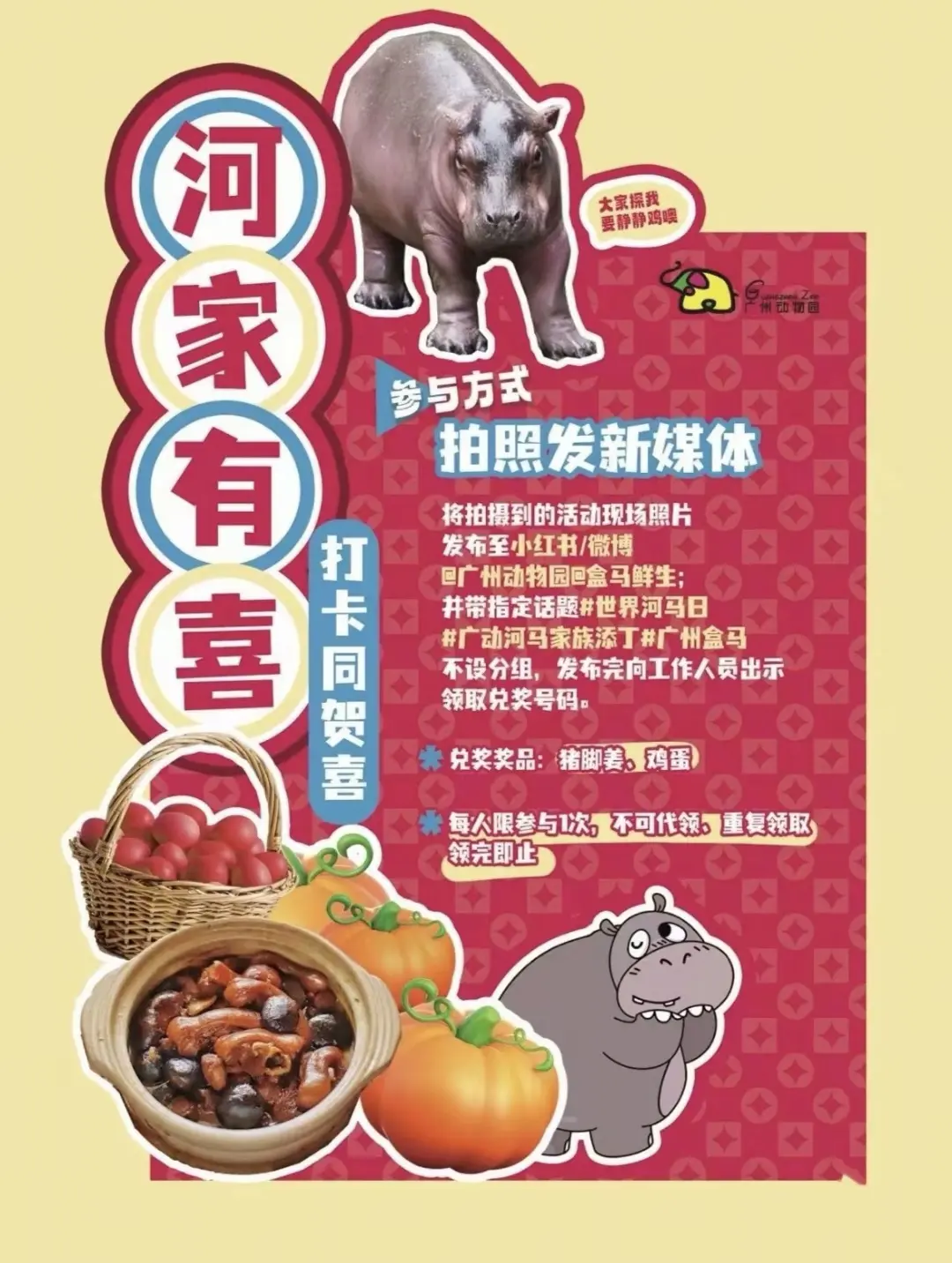 园园15号派姜醋同红鸡蛋啊！15号10.30河马馆~可惜我去唔到🥺...