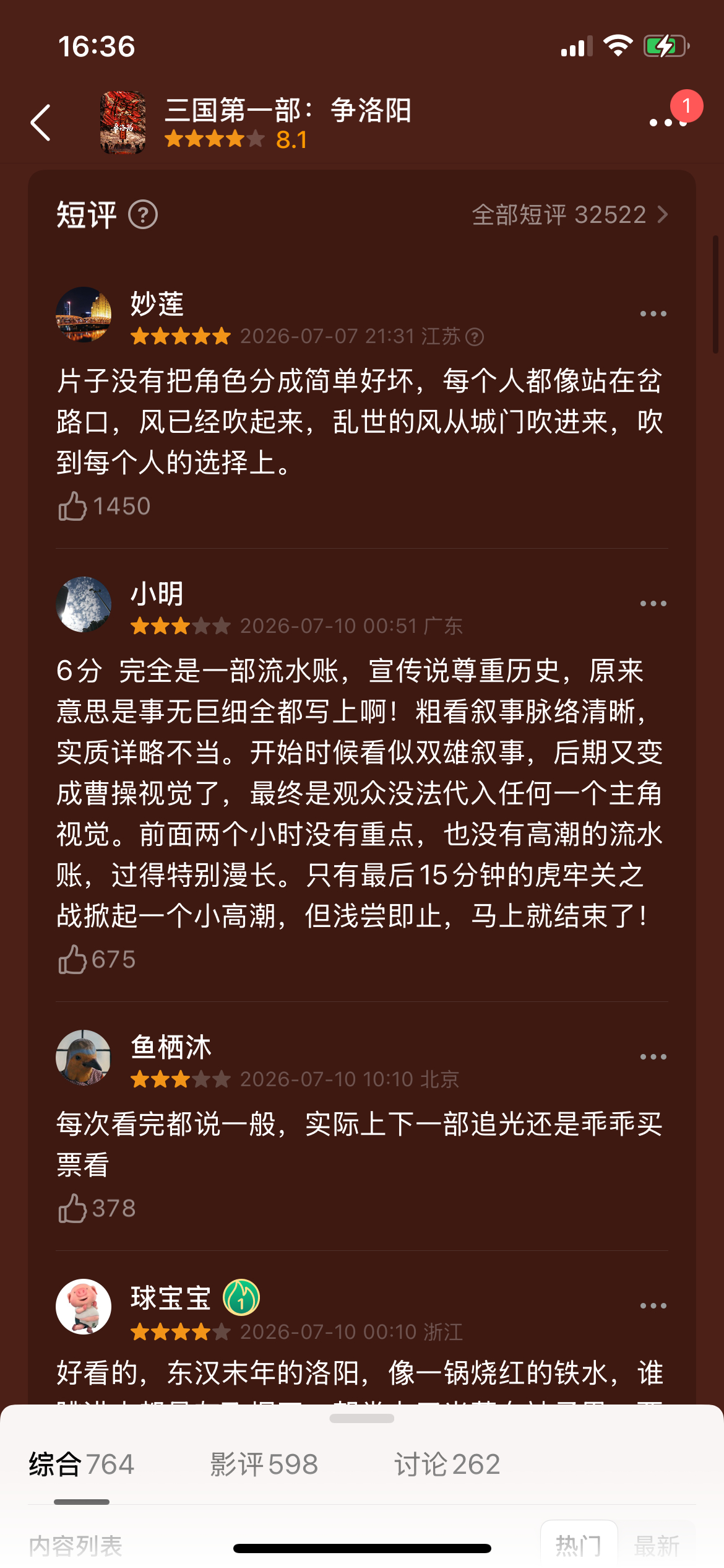 三国第一部争洛阳撤档如果仅仅撤档，不做大改动，再上也是这样，看似口碑很好，都是假