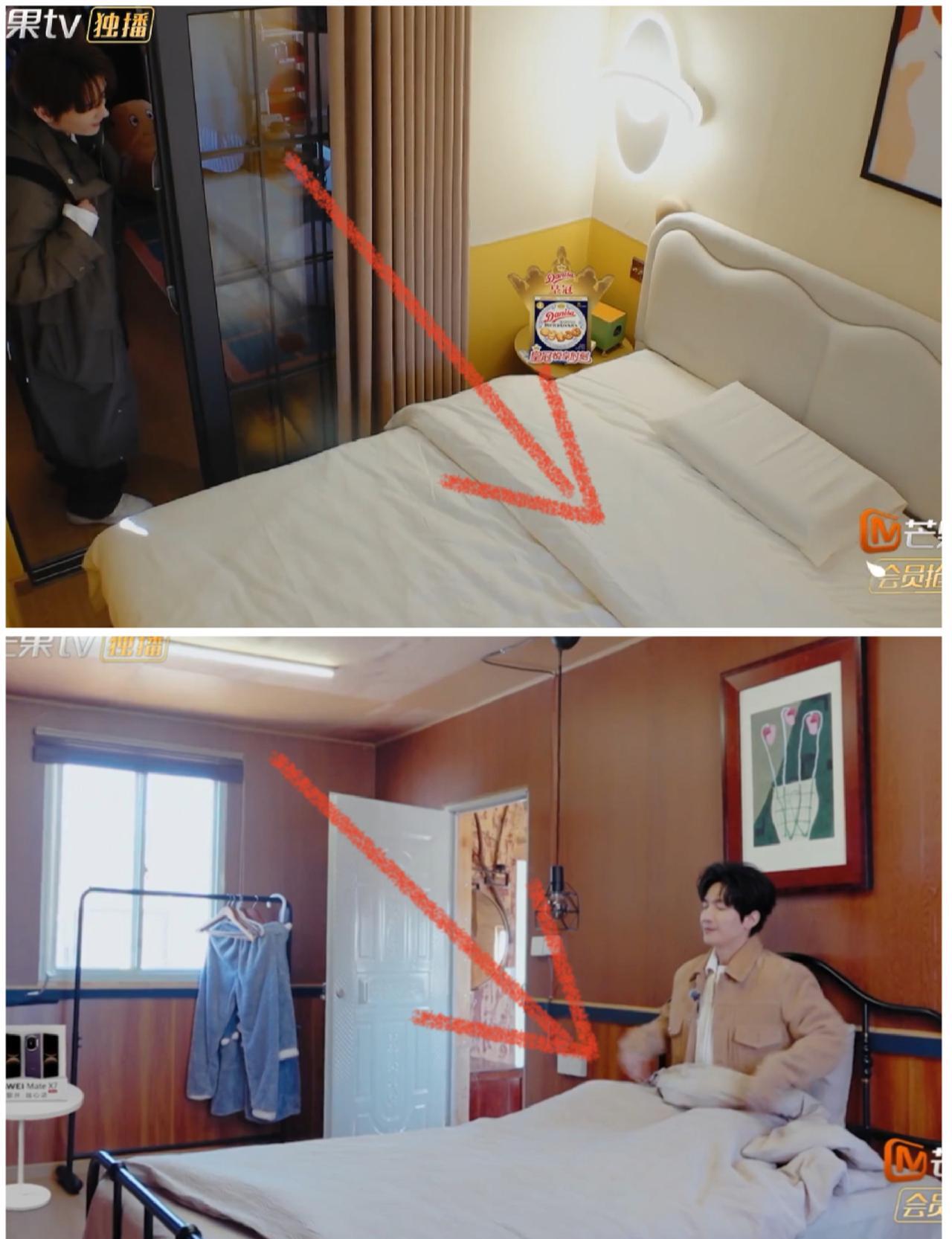 陈楚生床塌了，节目组让他继续睡铁架床。
陆虎张远搬进新房间，床铺稳固高档。
陈楚