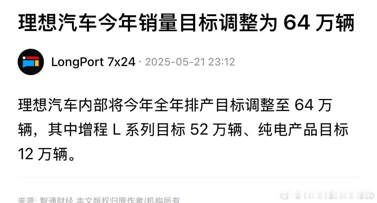差点以为看错了，理想今天调整了年度目标[哆啦A梦吃惊]是纯电12更有挑战？还是增