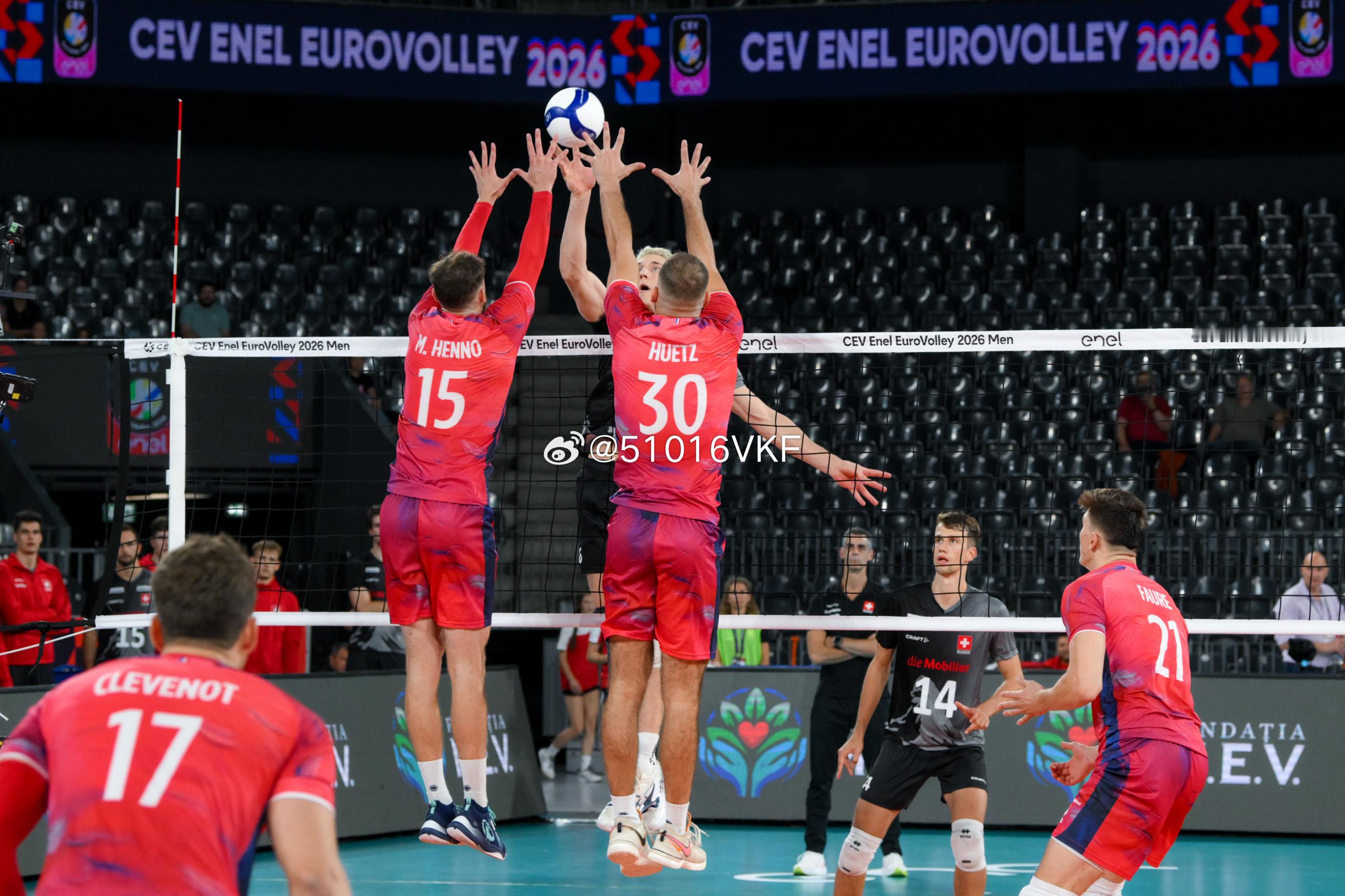 世界男排资讯  2026  男排欧锦赛PoolD法国🇫🇷3-0瑞士🇨🇭(