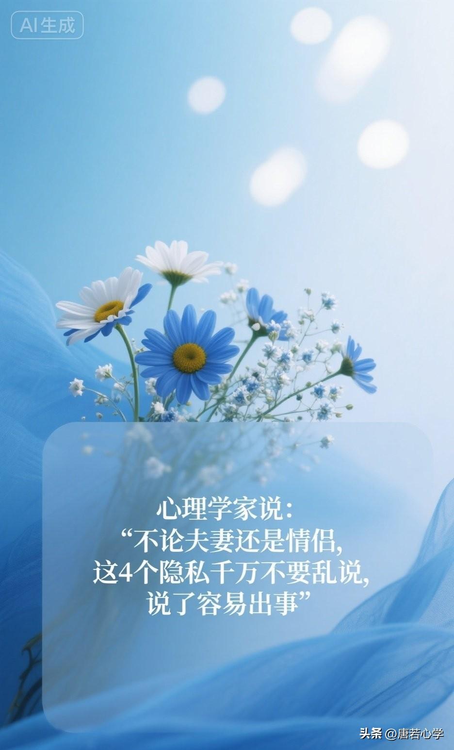 心理学家说： "不论夫妻还是情侣，这4个隐私千万不要乱说，说了容易出事。"

诚