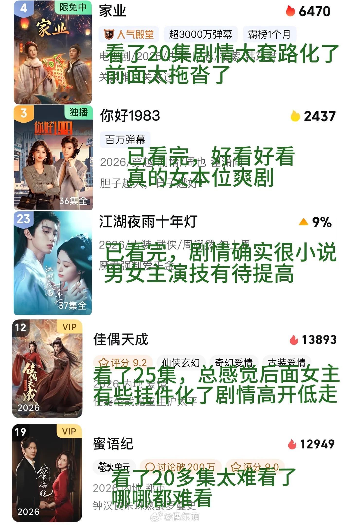 2026上半年我追过的剧评价 
