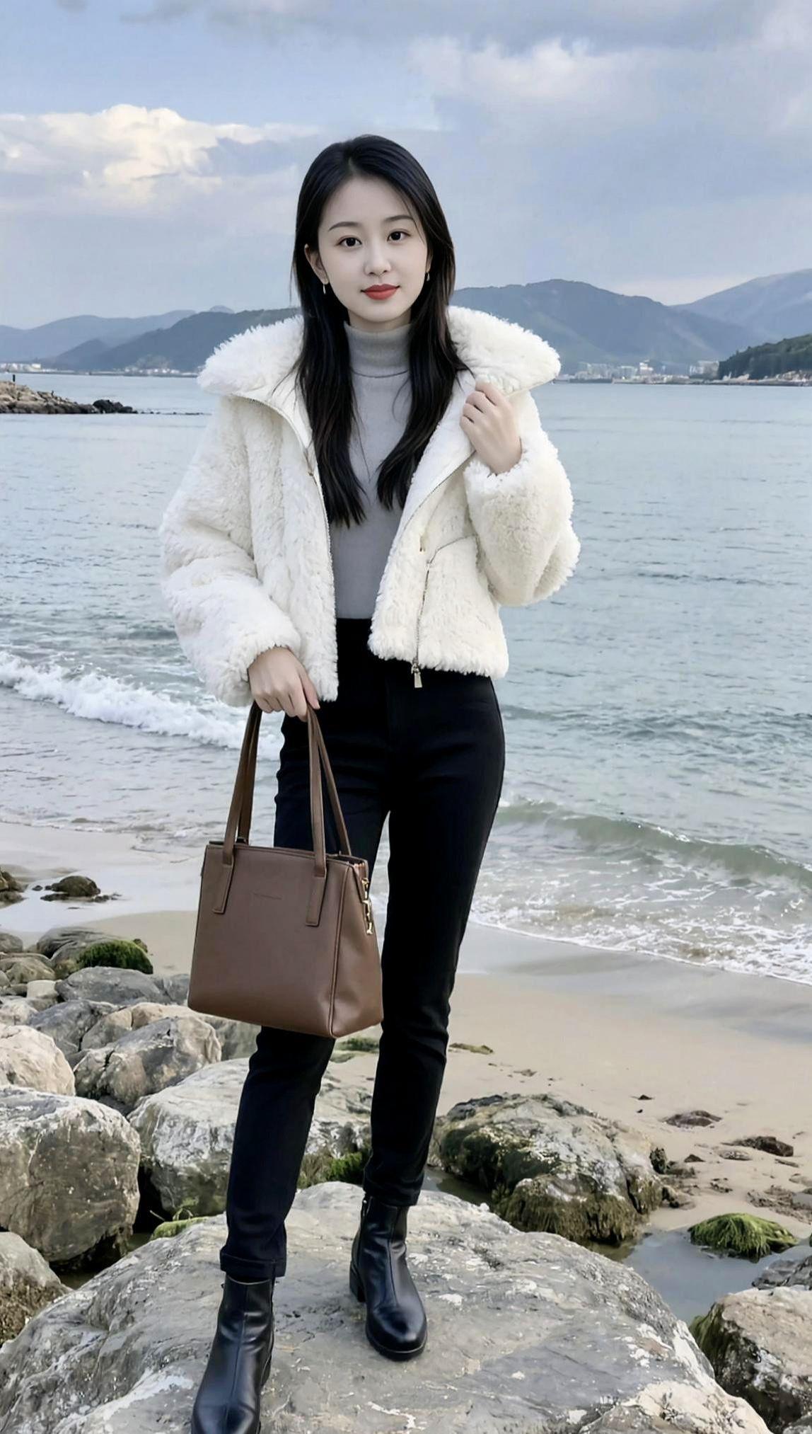 海滨生活照 颜值在线 甜美女孩 高级感穿搭 气质女神