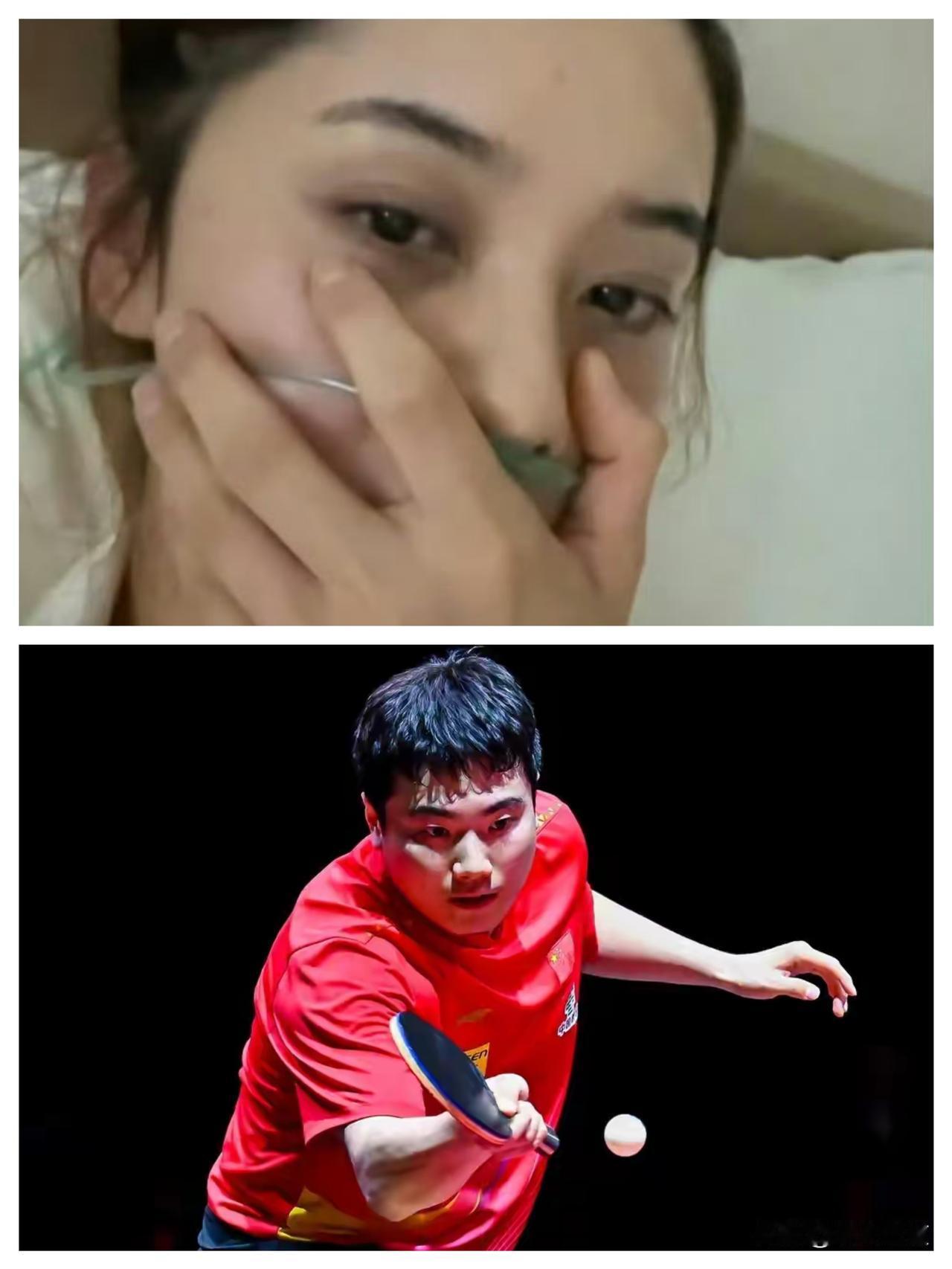 谁能想到一场乒乓球赛能让人紧张到吸氧？梁靖崑妻子奚美丽晒出的画面太真实了，在云南