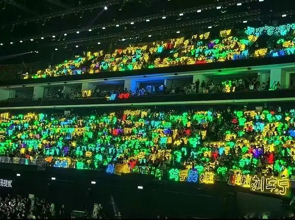 灯牌很多，兮字很多，绿色基本上都是丁禹兮了。丁来没来都不影响爆灯第一哈 甚至还未