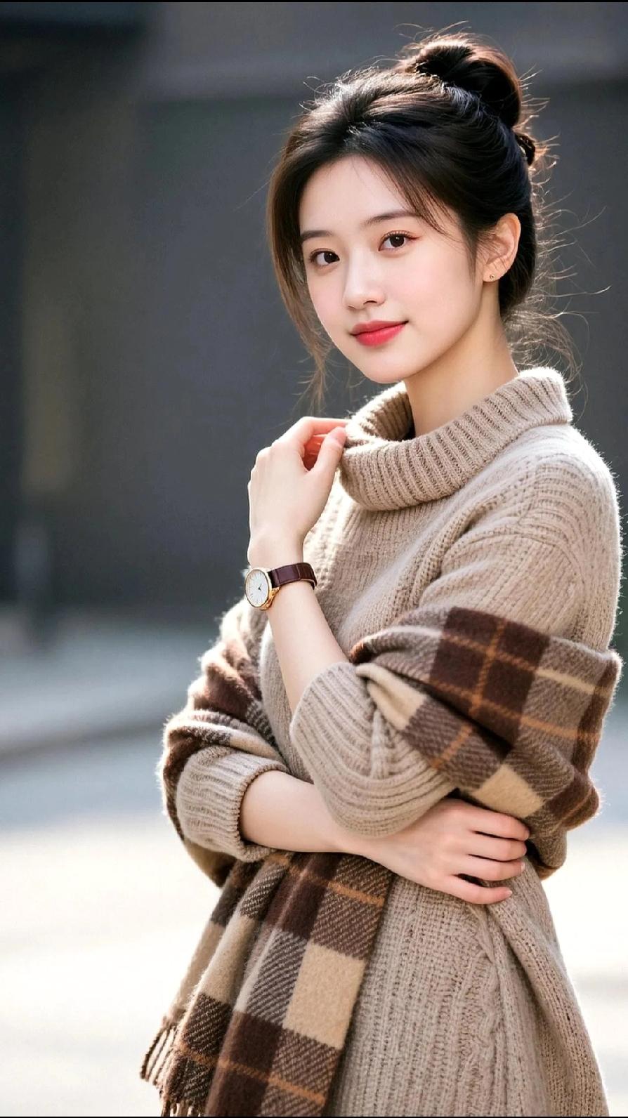 光之影
寒冬暖阳下，美人笑语间。