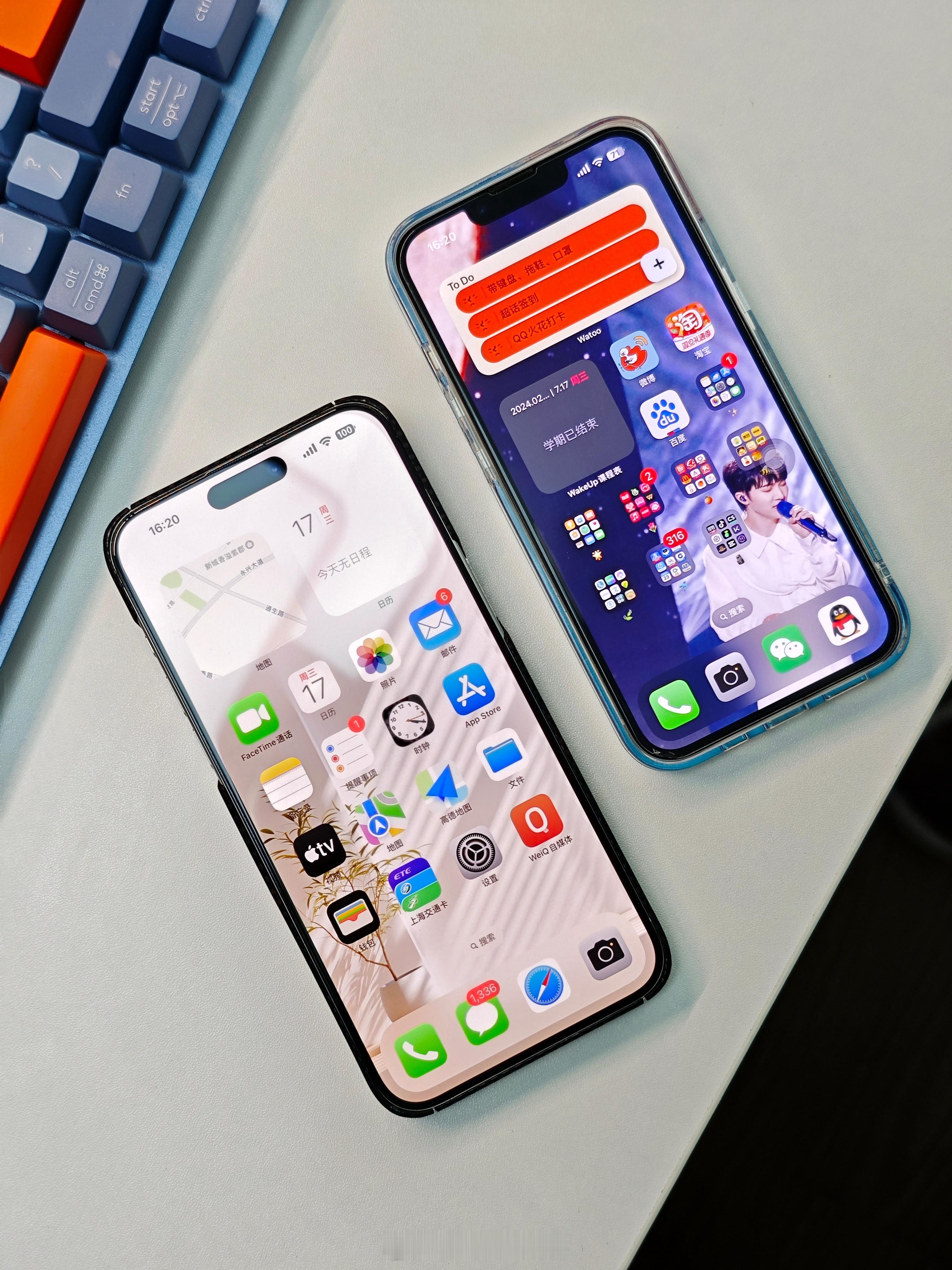 #这几年的手机变化大吗#就拿大家都在对标的苹果来讲，左边是iPhone15 Pr