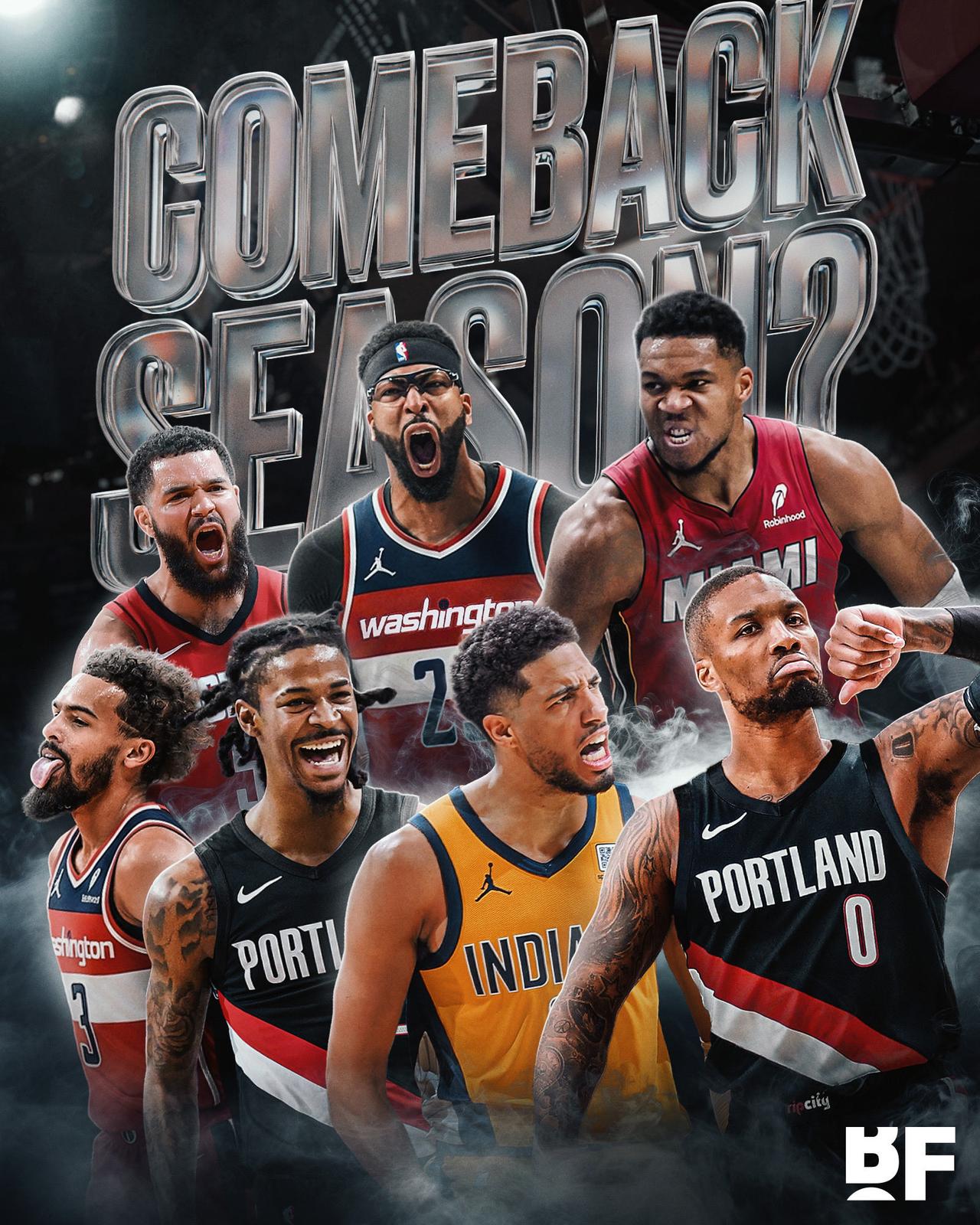 哪位 NBA 球员将在新赛季迎来最强劲的复苏？💥🤔
🔸达米安·利拉德 (D