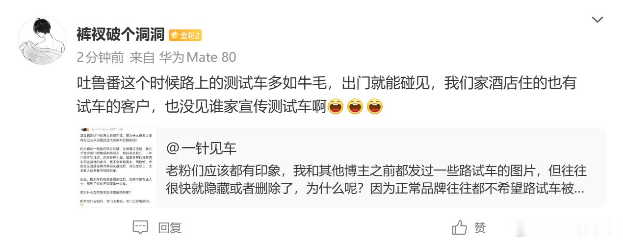 可惜了，为什么大家都不直接把测试车的型号、序号做个大大的贴纸贴在车身上？
