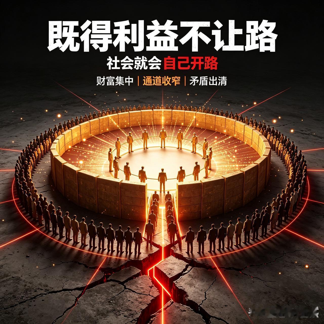 既得利益不让路，社会就会自己开路

历史上所有的社会动荡、政权更迭，根本就不是老