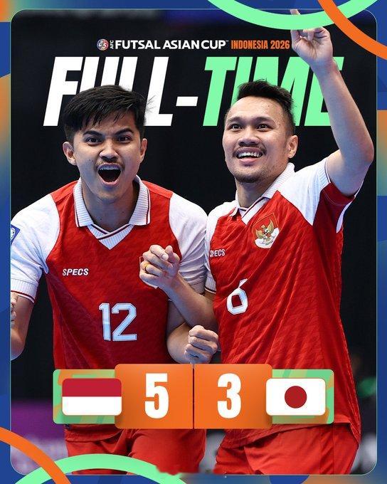 印尼球迷又疯了，5-0韩国后5-3日本，历史首次晋级五人制亚洲杯决赛，一年一个脚