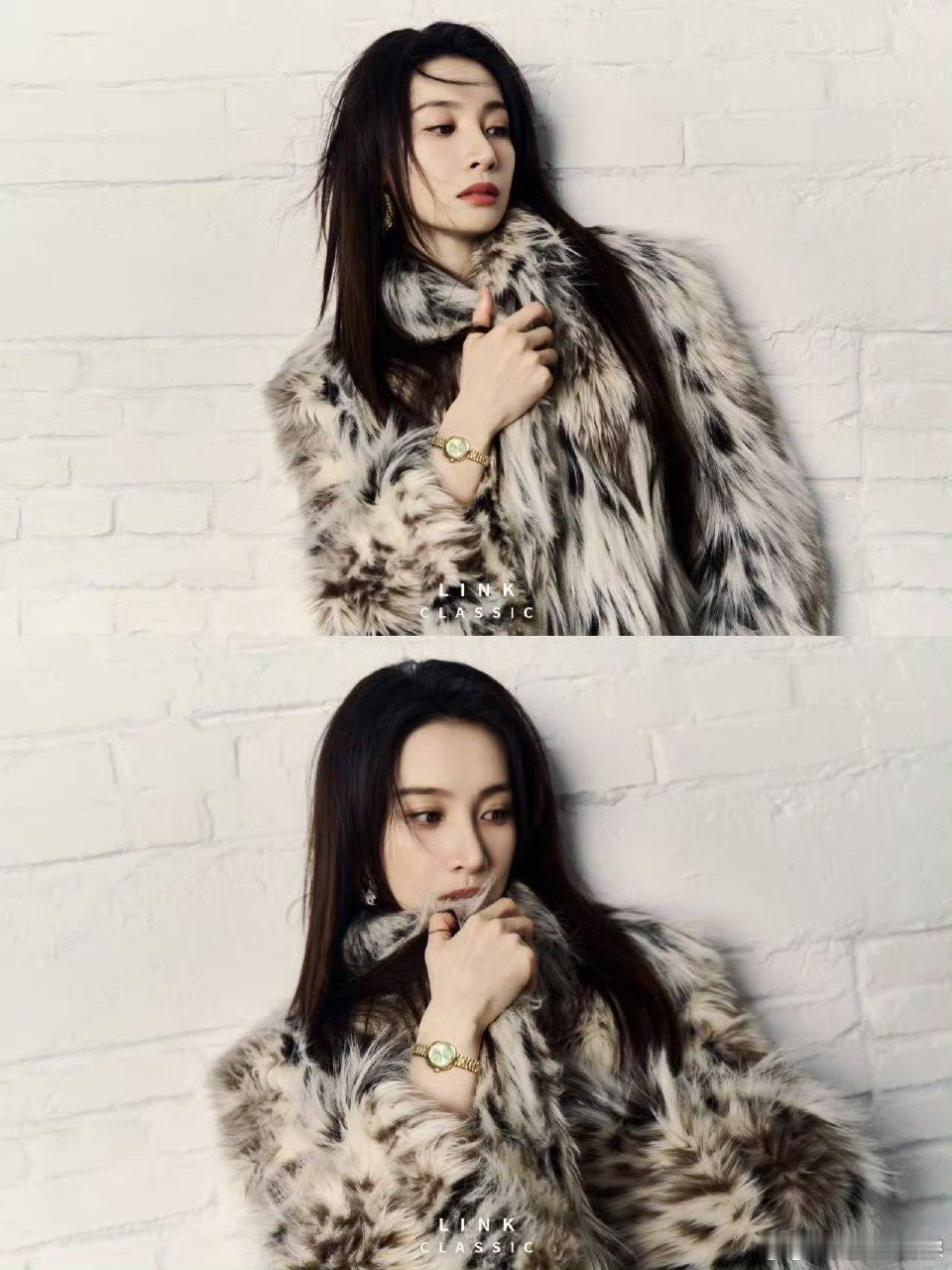 隆妮让高智文女主有脸了 隆妮的新杂志大片质感绝了！红台黑纱裙慵懒疏离，斑纹毛绒外