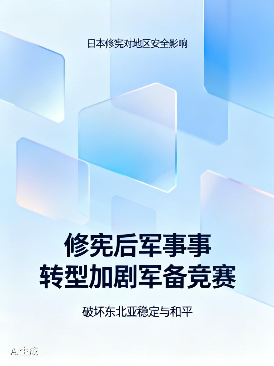 日本推动修宪对地区安全影响恶劣。如今日本参议院修宪势力已占三分之二多席位，众议院