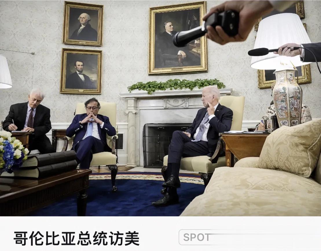 美国总统 Joe Biden 与哥伦比亚总统 Gustavo Petro 在白宫