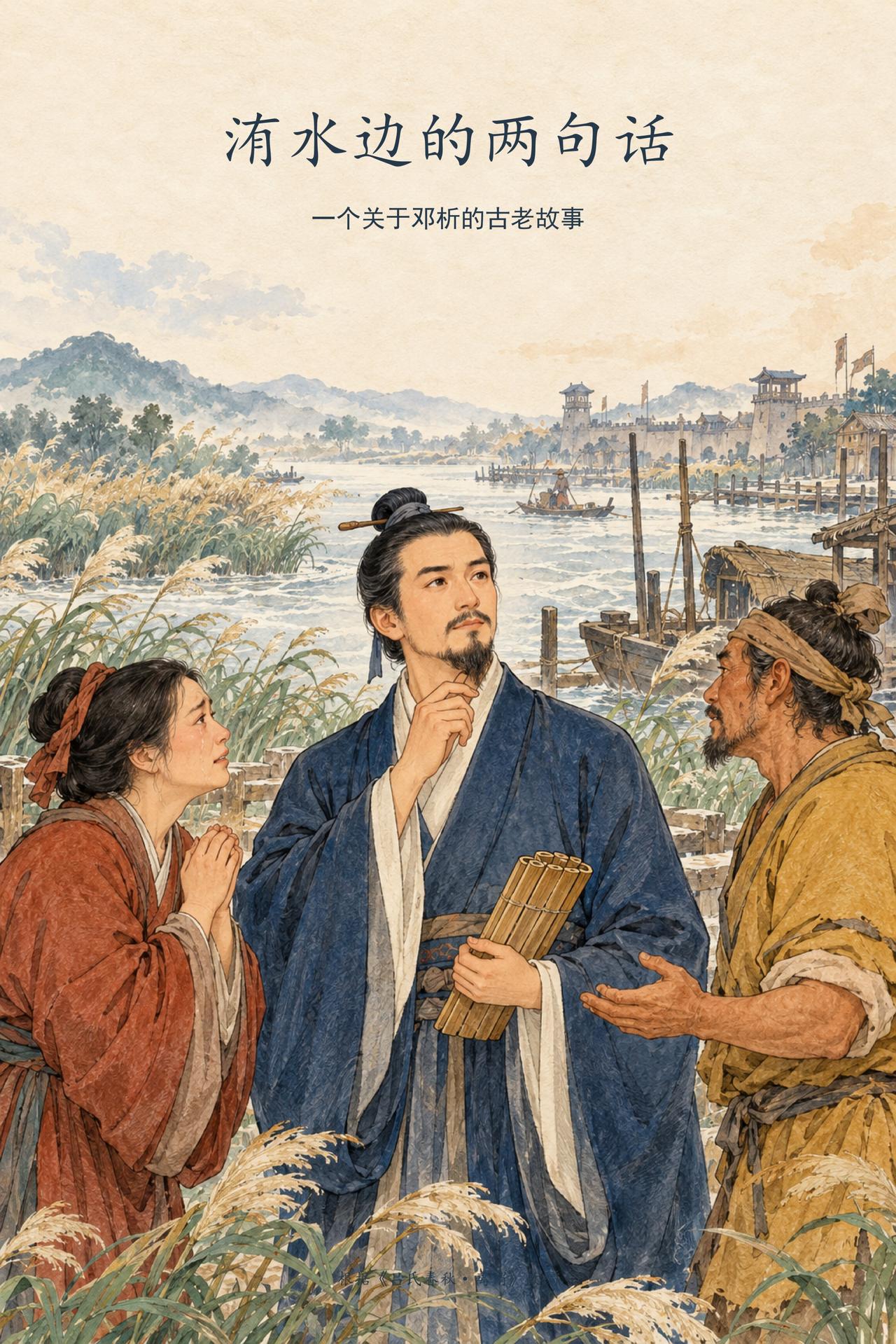 一场大水过后，郑国一位富人的遗体被人从洧水中捞起。家人赶来想接他回去，拾得遗体的