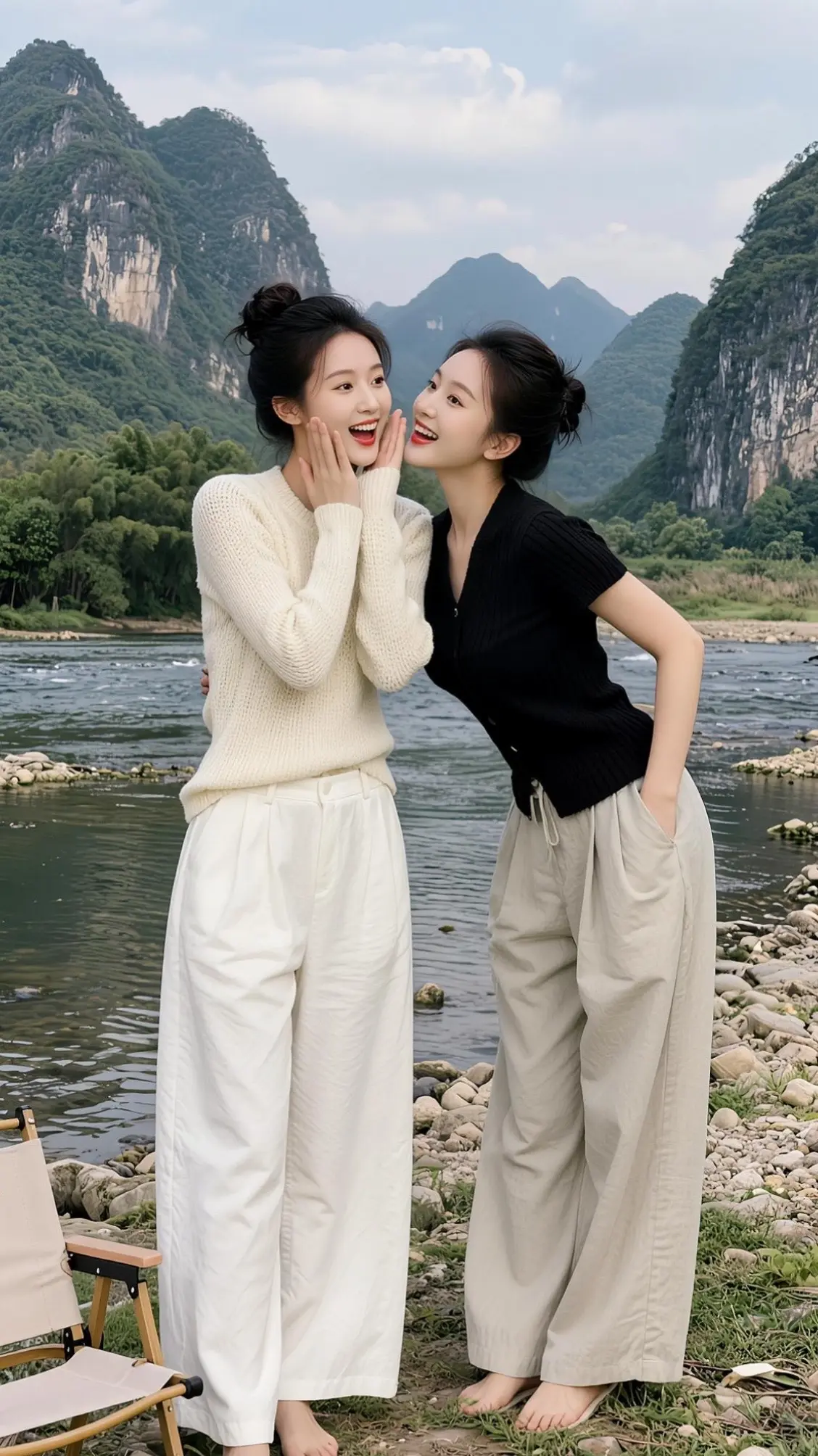 AI山水闺蜜照 ai创作