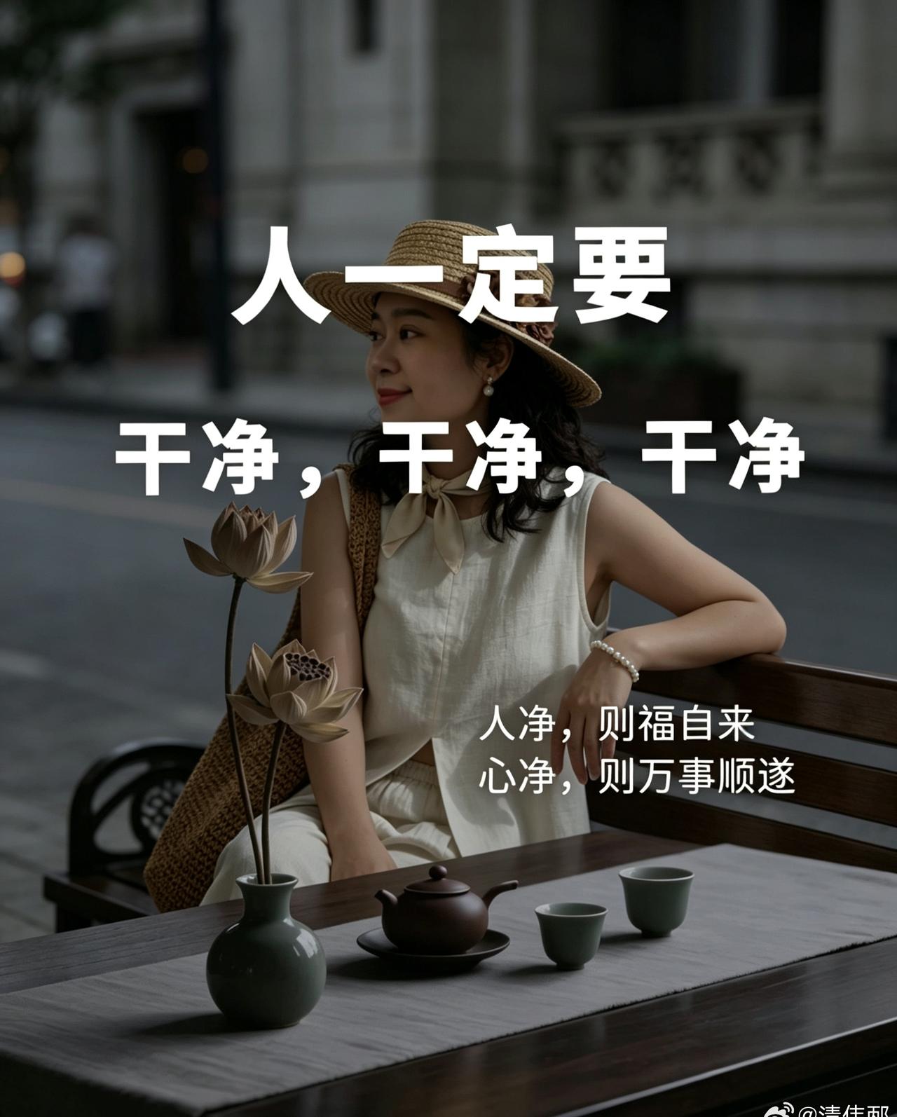 人一定要尽量保持干净，干净，干净我一直以为“干净”是做人的底线。
慢慢才明白，它