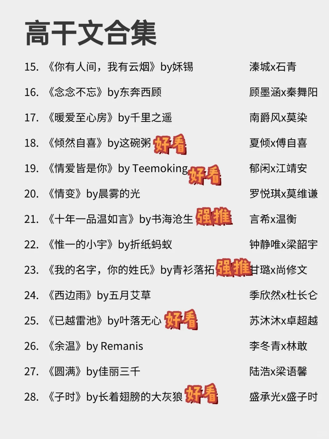 爱看高干文的有福了👉🏻28本京圈高干文