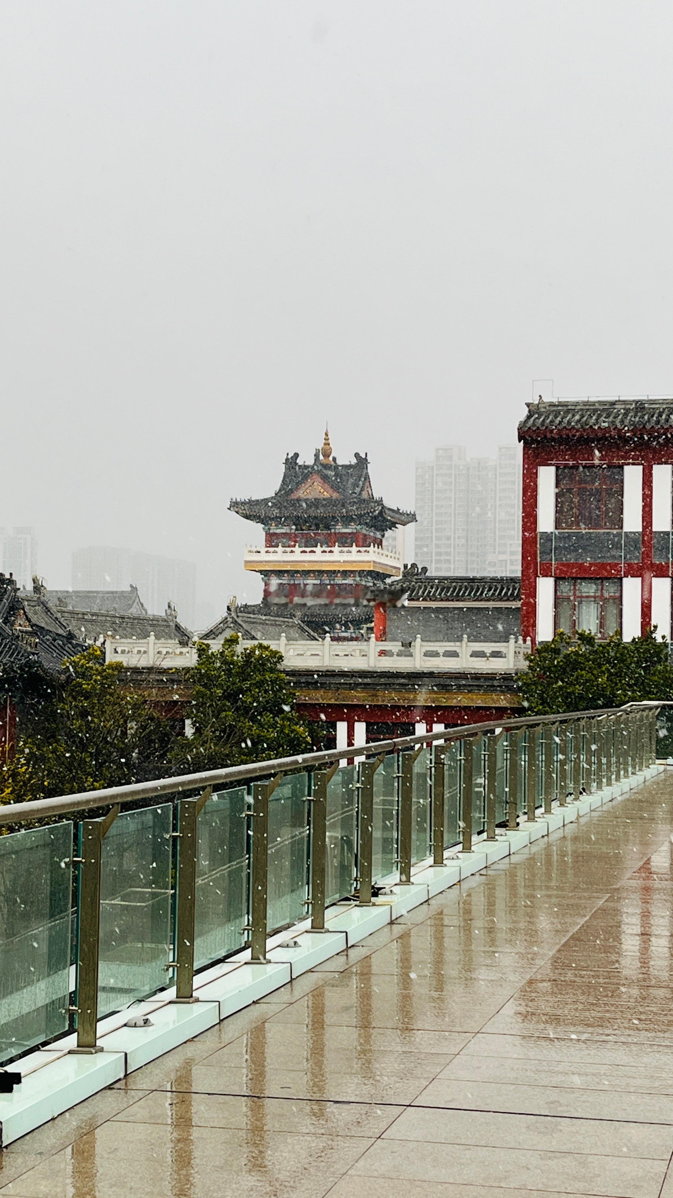 潍坊2025年12月份第一场大雪 今天下雪了 潍坊·十笏园文化街区