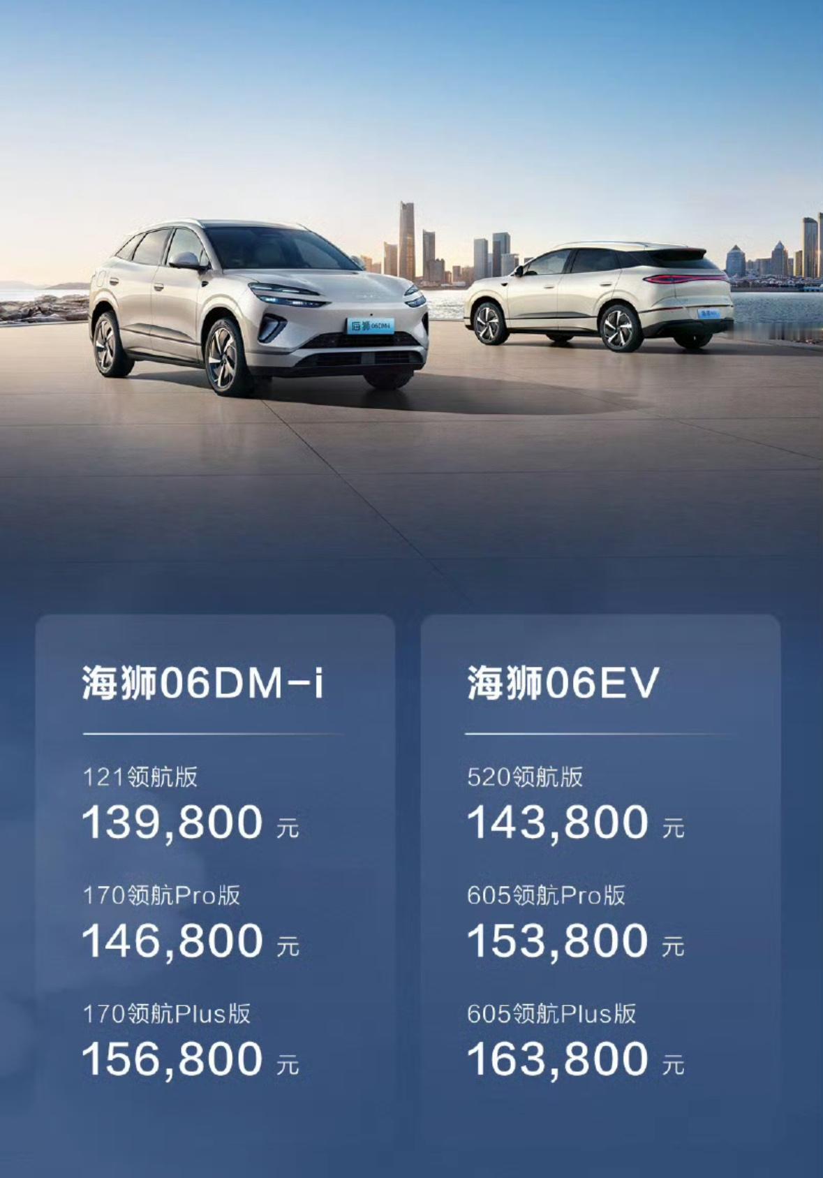 比亚迪海狮06上市，混动和纯电都有，13.98万起，感觉价格到位吗？ ​​​