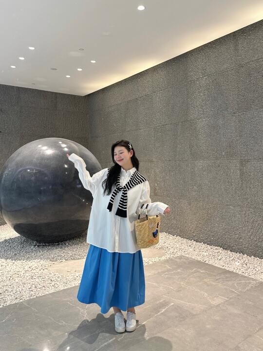 140斤｜穿点颜色出门💙蓝色look