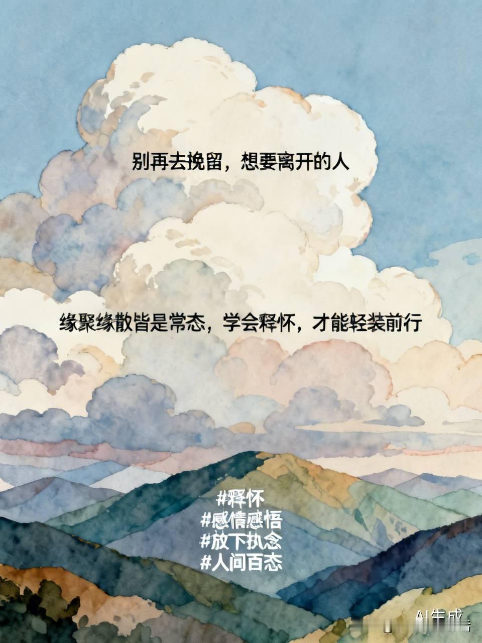 别再去强留，执意要走的人。
不少人总困在一段已然走散的关系里，拼尽全力找理由挽回