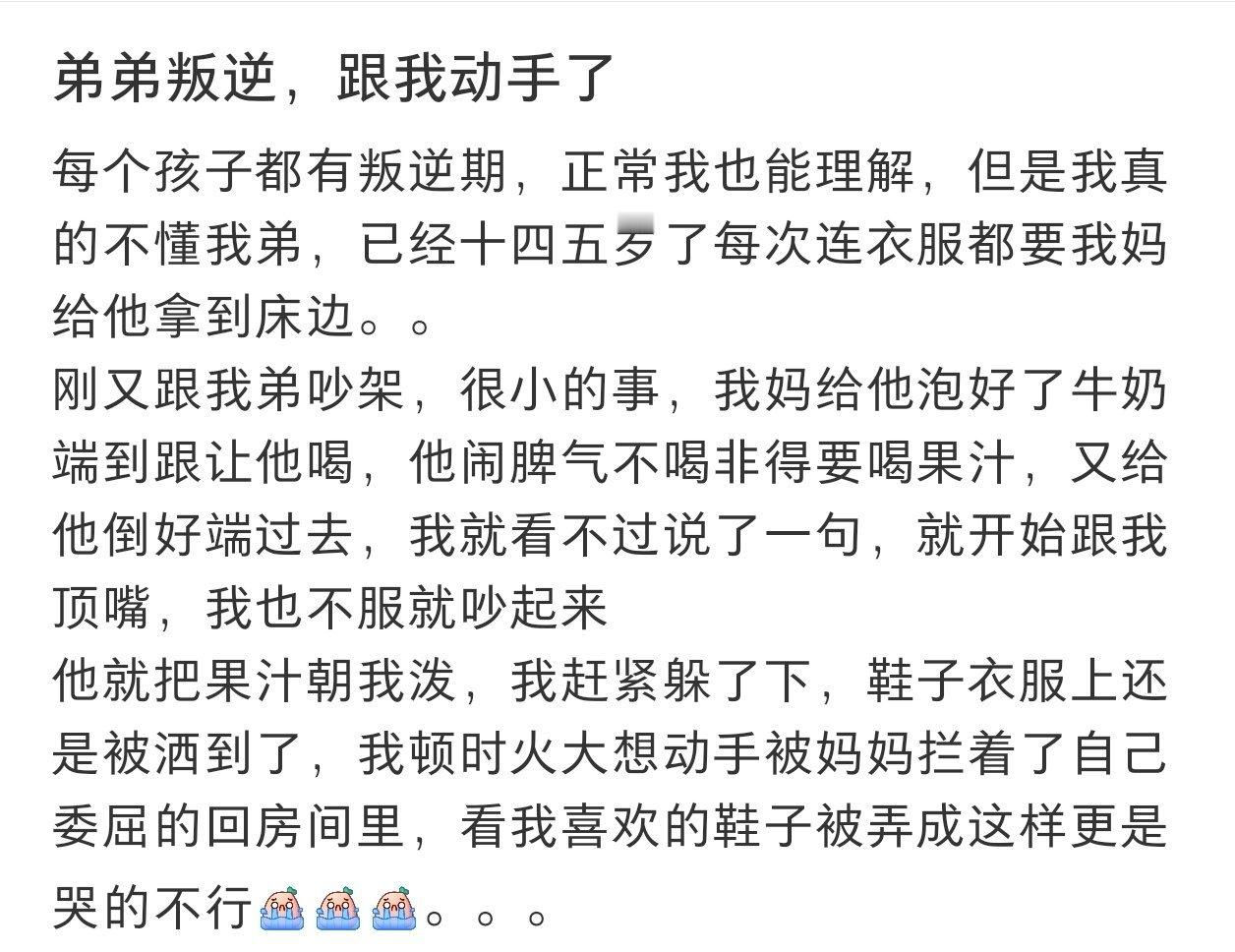 弟弟叛逆跟我动手了 弟弟叛逆跟我动手了 