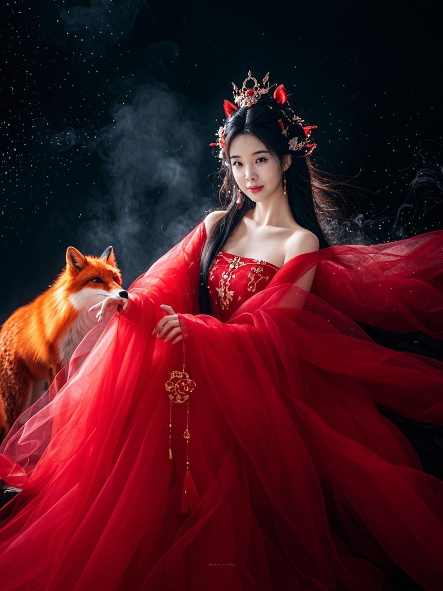 红狐仙影 红衣古装