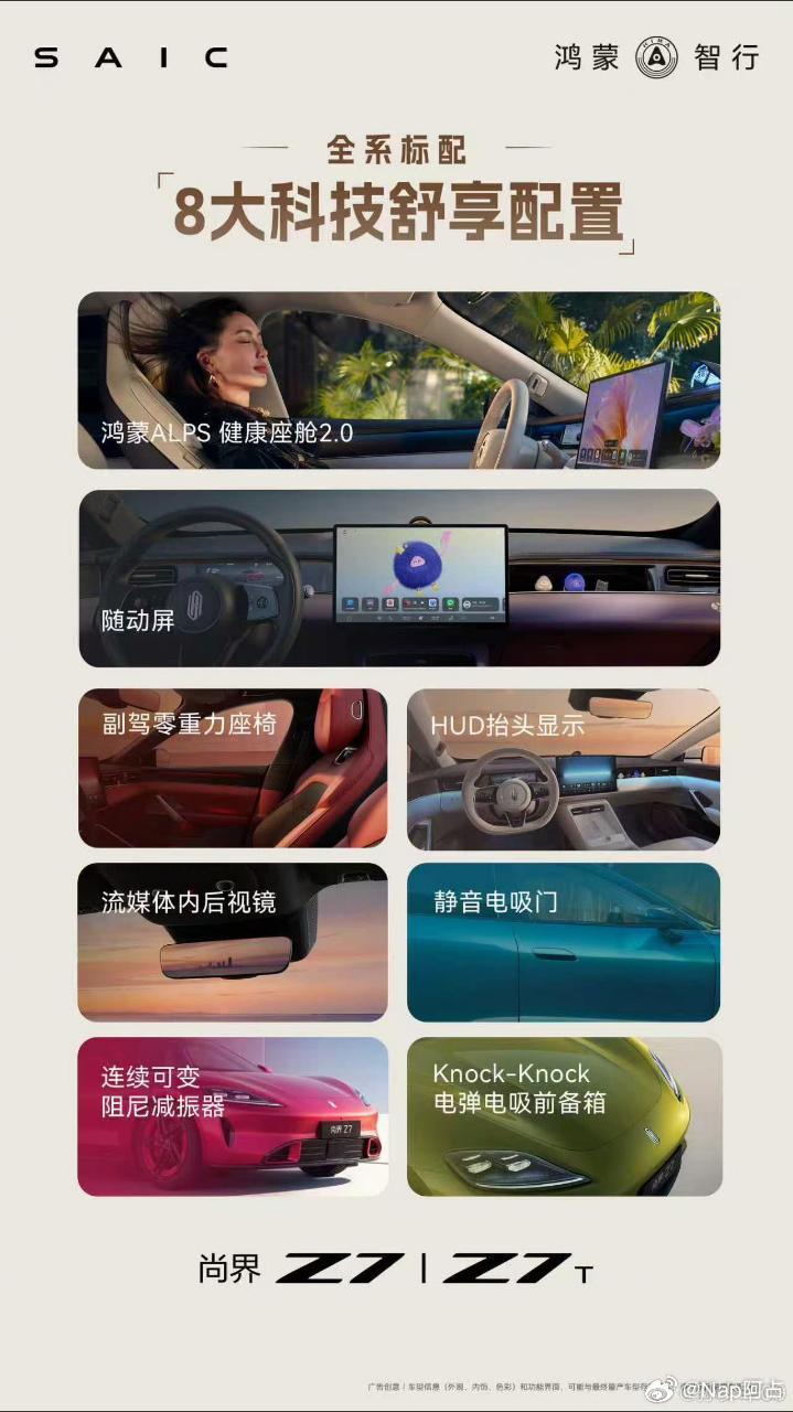 尚界Z7双车开箱首发尚界Z7/T这套配置，产品力应该是拉满了巨鲸动力电池平台＋8