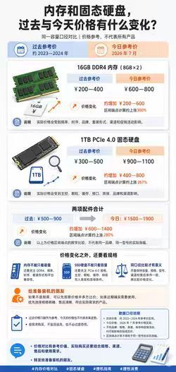 【内存和固态硬盘，过去与今天的价格差距有多大？】两项核心配件价格涨幅近300%！