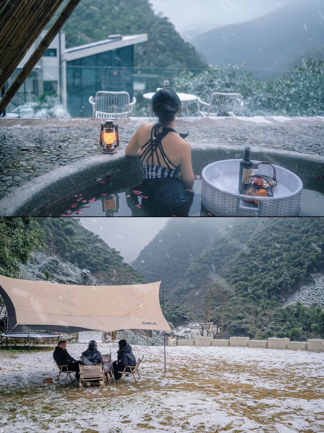 1080r住2大1小♨️泡着温泉看黄山太绝啦