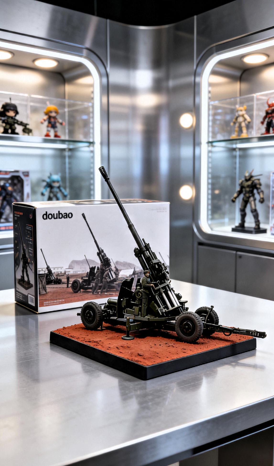 分享我这周有趣的事：我军大口径高炮部队训练场景。
用ai技术复原手办模型。重回激