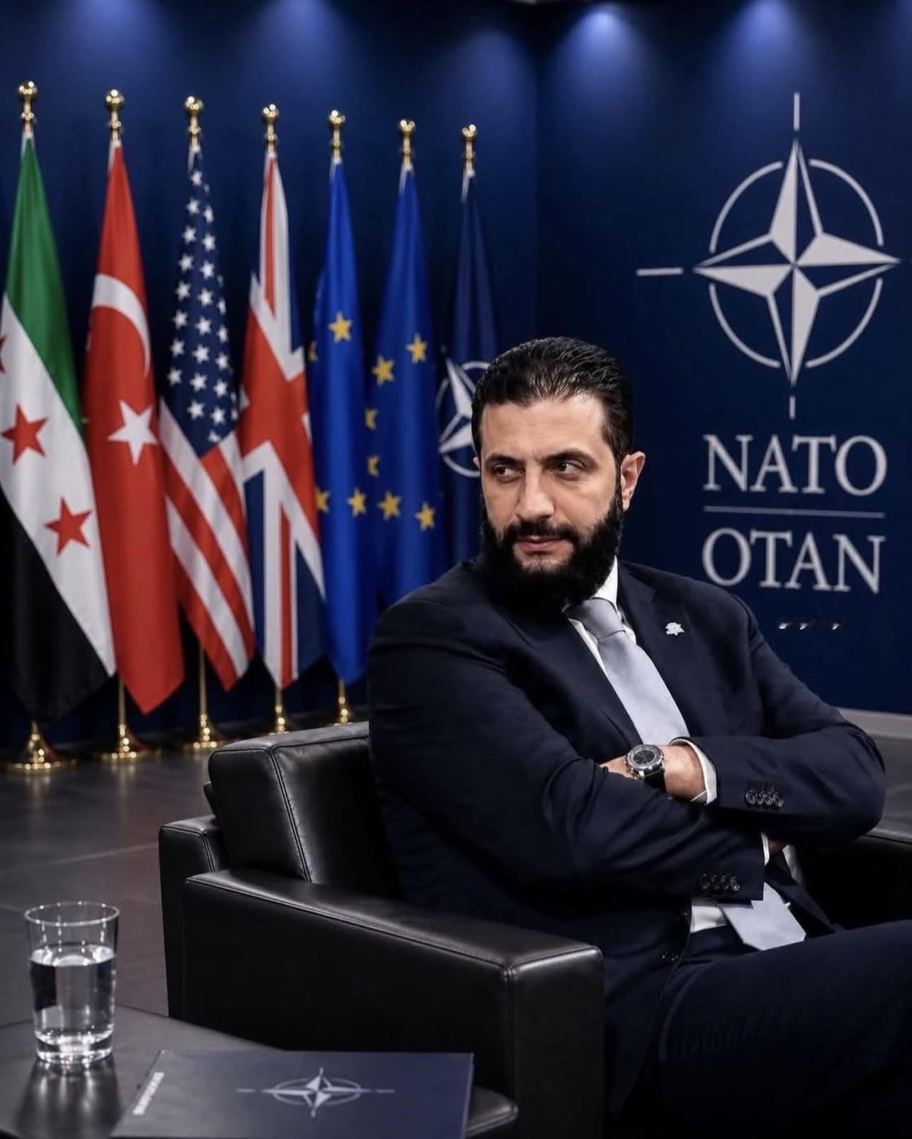 叙利亚正接近北约联盟，阿拉伯叙利亚共和国艾哈迈德·沙拉总统阁下叙利亚 北约 北约